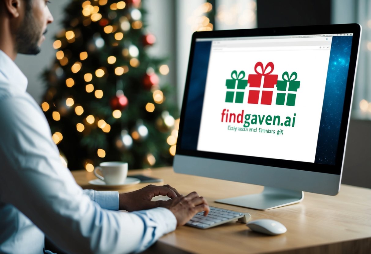 En person der bruger en computer til nemt at finde en julegave med findgaven ai